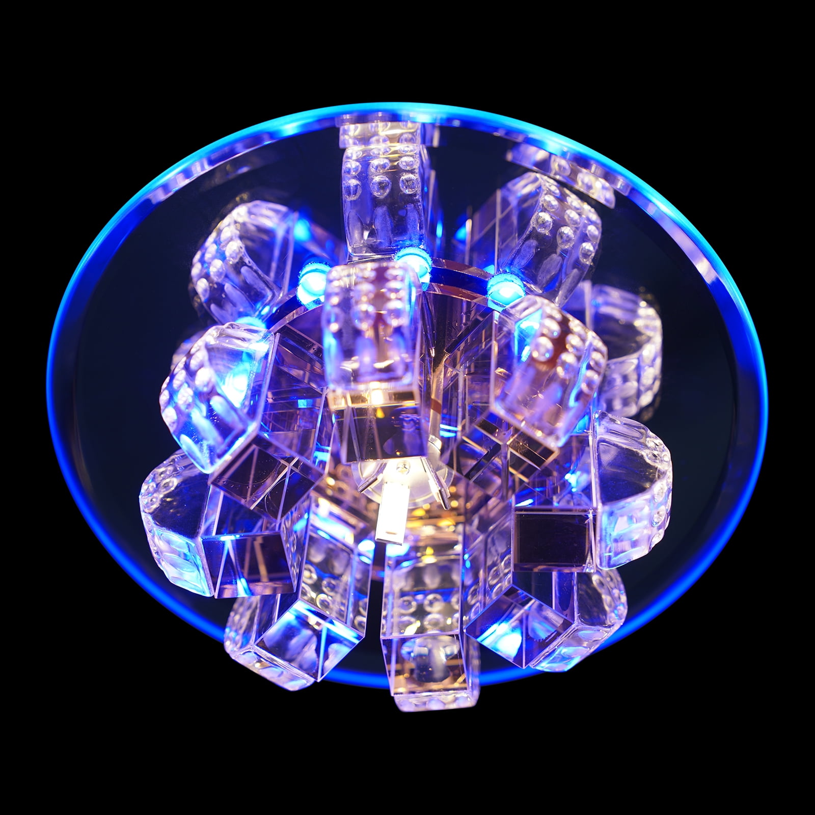 YIYIBUYS 7 Inch Crystal LED Ceiling Lamp Modern Chandelier Mini Creative Flush Mount Hallway Pendant Light Fixture