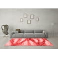 thumbnail image 3 of Ahgly Company Machine Washable Indoor Round Abstract Red Modern Area Rugs, 3' Round, 3 of 4