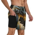 thumbnail image 2 of Bingfone Golden White Fire Dragon for Men's Double Layer Swimming Trunks with Lining, Drawstring Style with Pockets Beach Shorts Men's Swimsuit-Large, 2 of 6