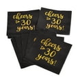 thumbnail image 2 of 40 servilletas decorativas para fiesta de cumpleaños número 30, servilletas negras con estampado de letras doradas, 2 of 8