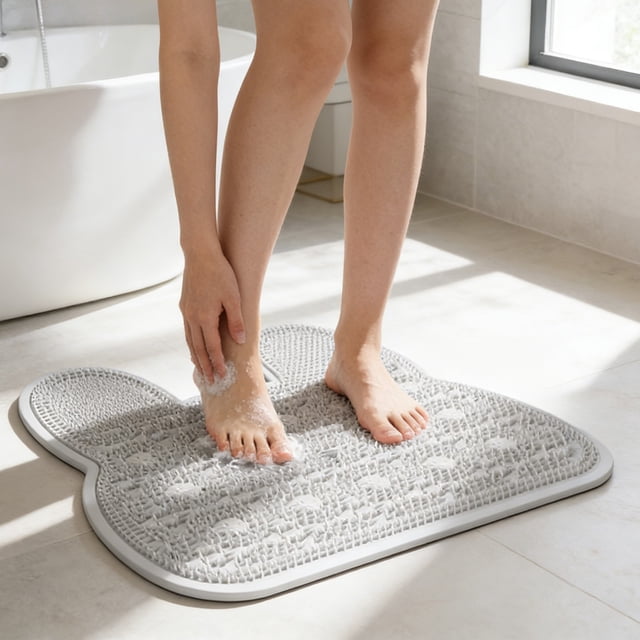 EGNMCR Bathroom Rugs, Rugs for Living Room, Area Rug Silicone Foot Scrubbers Shower Mat Antiskid Massage Foot Wash Pad Deep Clean Exfoliating Spa Foot Cleaner Bristles For Shower Silicone floor mats