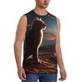 thumbnail image 2 of Bingfone Pyramid Desert Cat Pattern Men's Tank Tops Workout Sleeveless Tee Shirts Running Beach Tanks for Men-Large, 2 of 7