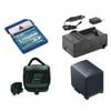 Canon VIXIA HFS11 Camcorder Accessory Kit includes: SDBP819 Battery, SDM-1503 Charger, SDC-27 Case, KSD2GB Memory Card