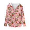 thumbnail image 5 of DISNIMO Capybara Strawberry Printed Sweatshirts for Women Long Sleeve Hoodies Waffle Hooded Sweatshirt Trendy Pullover Tops, 2XL, 5 of 7