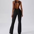 thumbnail image 5 of Womens Jumpsuit Casual Tight Yoga Dress Sports Fitness Lift Belly Micro Rompers,Black,L, 5 of 6