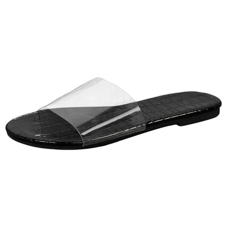 

WNVMWI Sandals Women Women s Flat Sandals Beach Size 11 Womens Sandals Black Shoes Slippers Flip Flops Women Sandals Fashion New Pattern Simple Solid Open Toe Breathable Flat Comfortable Slip Size 40