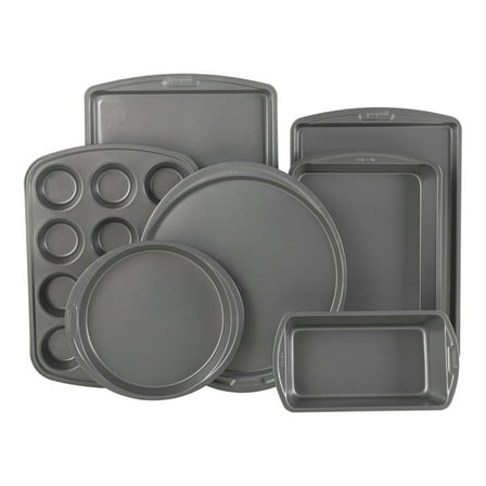 GoodCook 7-Piece Assorted Non-Stick Steel Bakeware Set, Gray