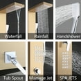 thumbnail image 6 of 48 Inch Shower Panel Tower System Stainless Steel 5 In 1 Multi-Function Shower Panel With Spout Rainfall Waterfall Massage Jets Tub Spout Hand Shower For Home Hotel Resort Split Type -Gold Goden, 6 of 14