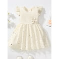 thumbnail image 4 of Kids Little Girl Tulle Dress 12 24 Months 2T 3T 4T 5T 6T Sequin Star Bow Fly Sleeve A-line Princess Dresses Cute Summer Clothes, 4 of 8