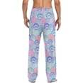 thumbnail image 4 of FREEAMG Watercolor Sea Shell Pajama Pants for Men, Men's Separate Bottoms, Pure Cotton Comfortable Lounge Pants for Men（55）, 4 of 7
