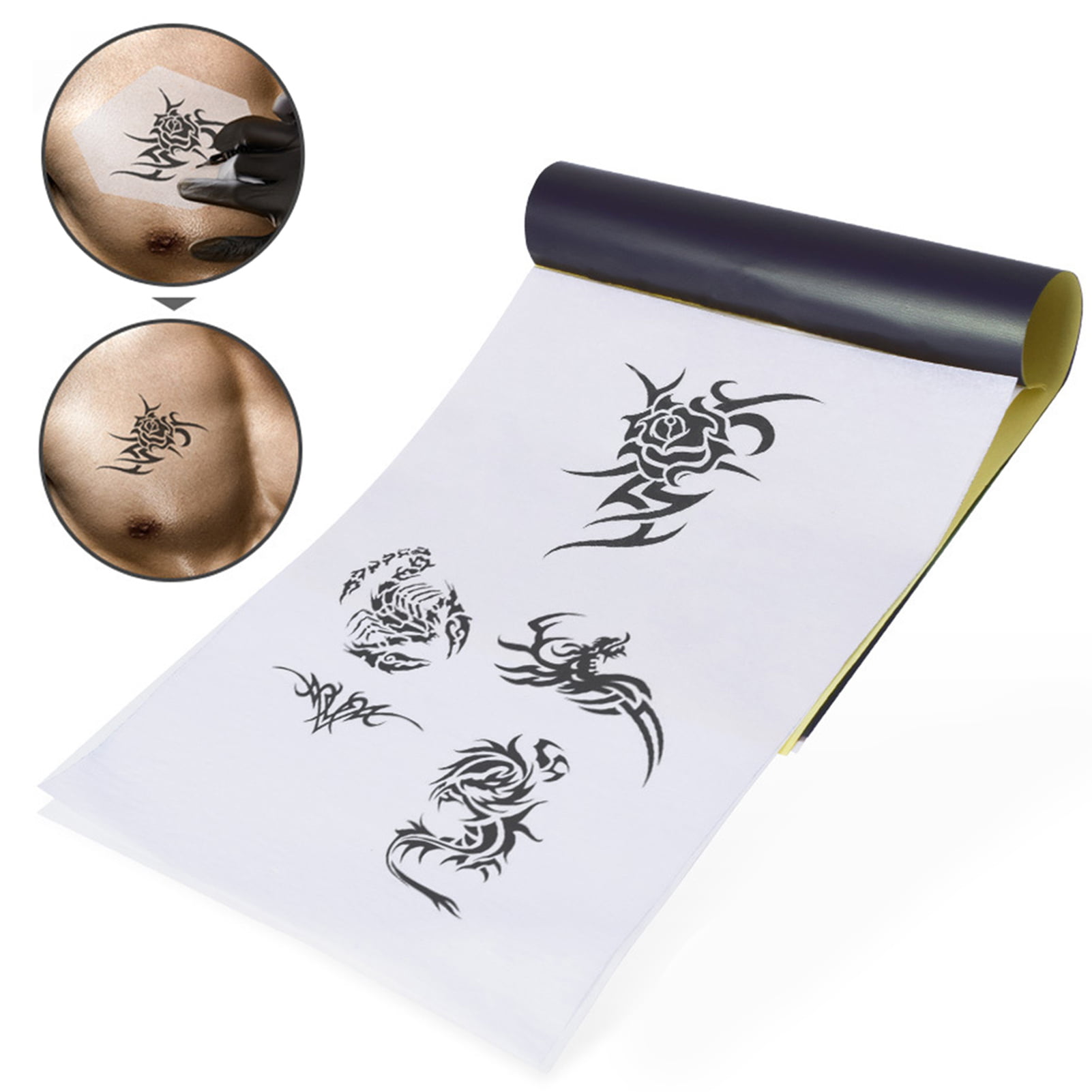 LIUMATE Tattoo Transfer Paper, 100 Sheets Tattoo Stencil Transfer Paper for  Tattooing, 4 Layers Tattoo Thermal Stencil Paper A4 Size DIY Tattοο