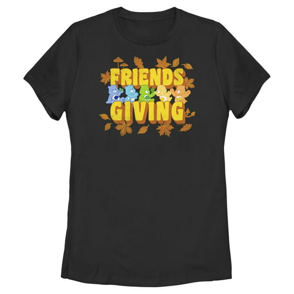 Women's Care Bears Friends Giving  Graphic Tee Black 2X Large