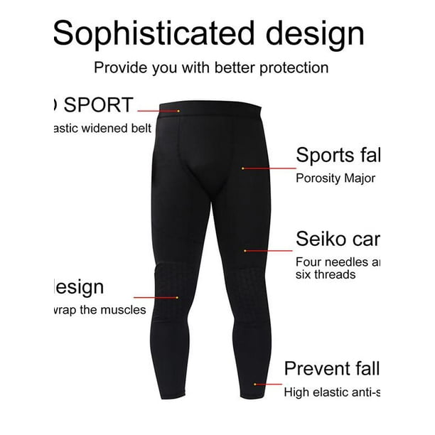  Homeo Men's Basketball Pants with Knee Pads 3/4 Compression  Pants Capri Tights Athletic Workout Leggings White : Clothing, Shoes &  Jewelry