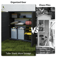 thumbnail image 6 of Decksplore Diamond Outdoor Storage Cabinet with 2 Shelves, Weatherproof, Black, 6 of 10
