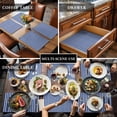 thumbnail image 3 of Placemats for Dinning Table Set of 8, Dark Blue Striped Modern Beige Geometric Country Burlap Kitchen Place Mats Waterproof Cloth Table Mats, Indoor Outdoor Placemats Easy Clean Dinner Decor, 3 of 8