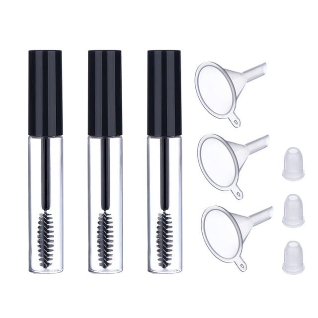 Maojin Recargable 3 Piezas 10 ml Tubo de rímel vacío Varita Botella de contenedor de pestañas