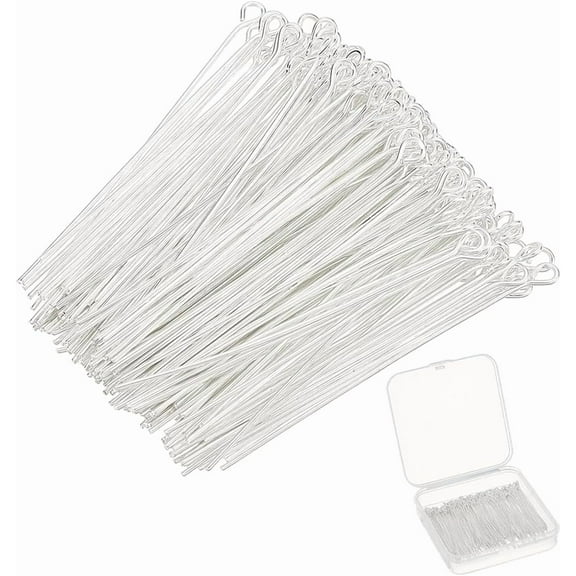 220Pcs Head Pins 925 Sterling Silver Flat Ball Head Eye Pins Jewelry Pins Needles 45mm