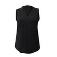 thumbnail image 3 of Kovlvoll Womens Tops Casual V Neck Sleeveless T-Shirts Summer Lightweight Comfy Solid Color Top, 3 of 5