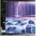 thumbnail image 4 of Ambesonne Storm Shower Curtain, Stormy Sky Ocean Rocks Night, 69"Wx70"L, Purple and Indigo, 4 of 5