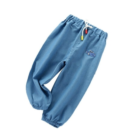 

Baby Boys Pants Thin Breathable Sun Protection Anti-Mosquito Outdoors Denim Pants