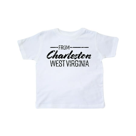 

Inktastic From Charleston West Virginia in Black Distressed Text Gift Toddler Boy or Toddler Girl T-Shirt