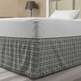 thumbnail image 1 of Abstract Bed Skirt, Repeating Ornamental Rhombus Like Concept Concentric Squares Structure, Elastic Bedskirt Dust Ruffle Wrap Around for Bedding Decor, 4 Sizes, Grey and White, by Ambesonne, 1 of 2