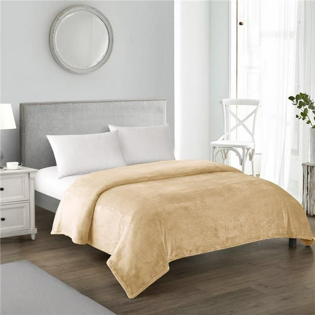 Chic Home BSB13316-US Sofiya Blanket Ultra Soft Fleece Microplush, King - Camel