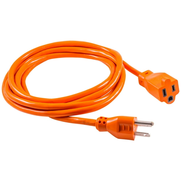 GE UltraPro 3Outlet Grounded Extension Cord, 9ft., Outdoor, Orange