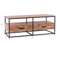 thumbnail image 4 of Gymax 47'' 2-Tier Table Basse Table de Bureau en Métal Étagère de Rangement W/2 Tiroir, 4 of 10