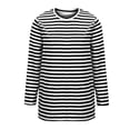 thumbnail image 5 of T-Shirt for Women Crewneck Long Sleeve Casual Loose Fit Classic Striped Print Soft Breathable Cotton Feel Daily Streetwear Layering Top, 5 of 5