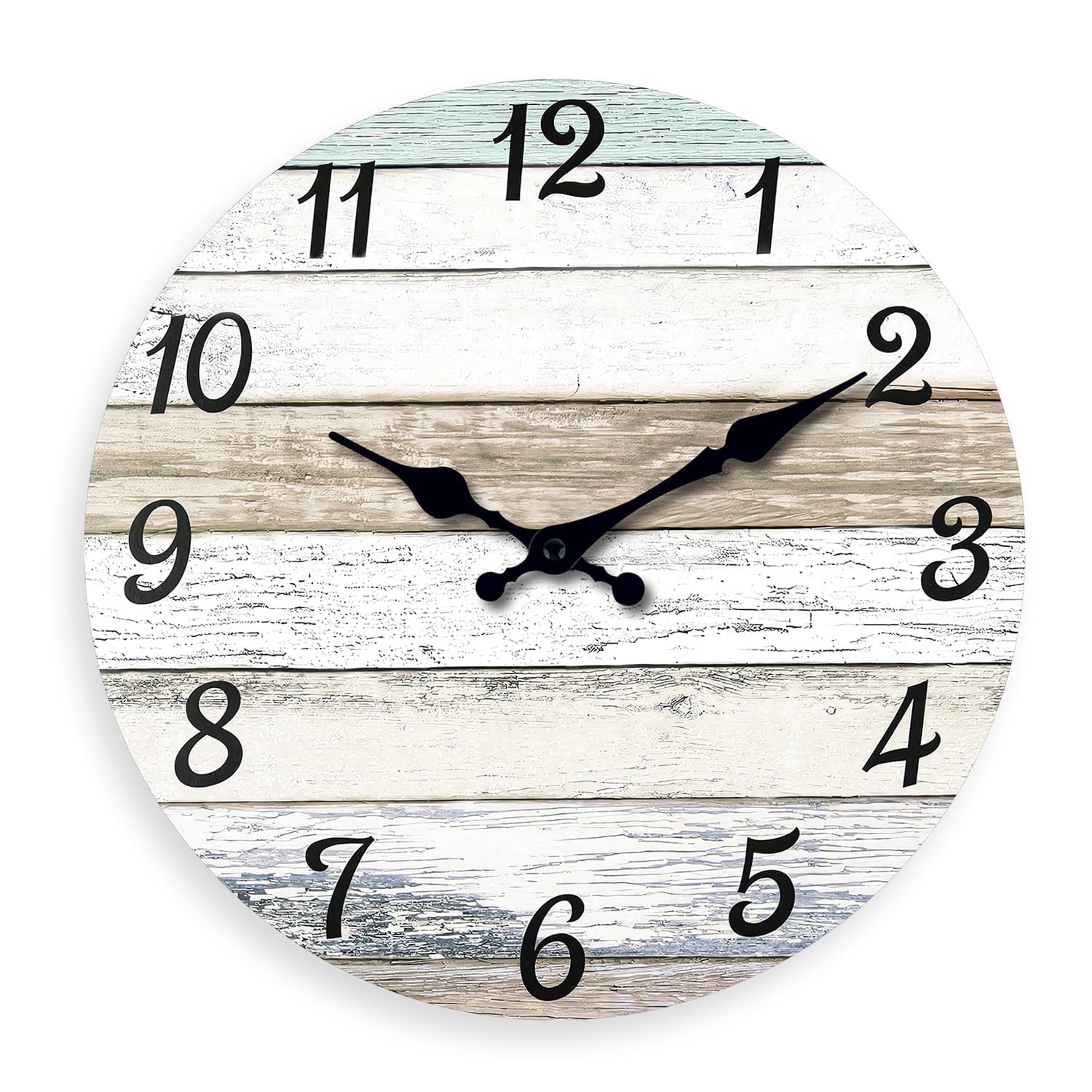 Large Rustic Retro Wooden Wall Clock Battery Operated 24 Inch