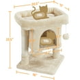 thumbnail image 3 of Alden Design 23in 2-Level Cat Tree Condo with Scratch Posts, Beige, 3 of 7