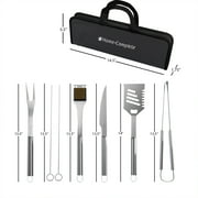 Home-Complete 7-Piece BBQ Grill Tool Kit - Stainless Steel BBQ Accessories Kitchen Set