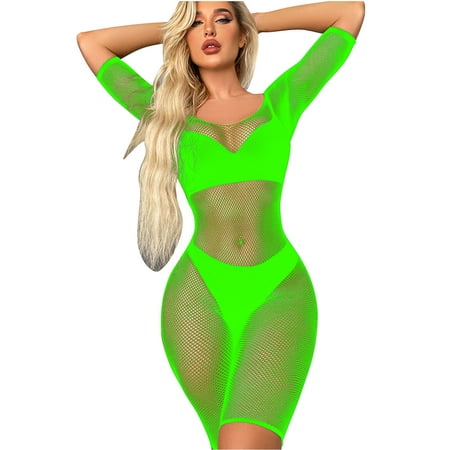 

Outfmvch pajamas for women Women Lingerie Fishnet Bodysuit Mesh Teddy Underwear lingerie for women