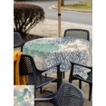 thumbnail image 5 of Outdoor Tablecloth with Umbrella Hole for Patio/Picnic/Party/Camping, Nautical Coastaal Waterproof Table Cloth Square Cover Washable, Ocean Jellyfish Coral Seashells Conch Beige (54"x 54"), 5 of 8
