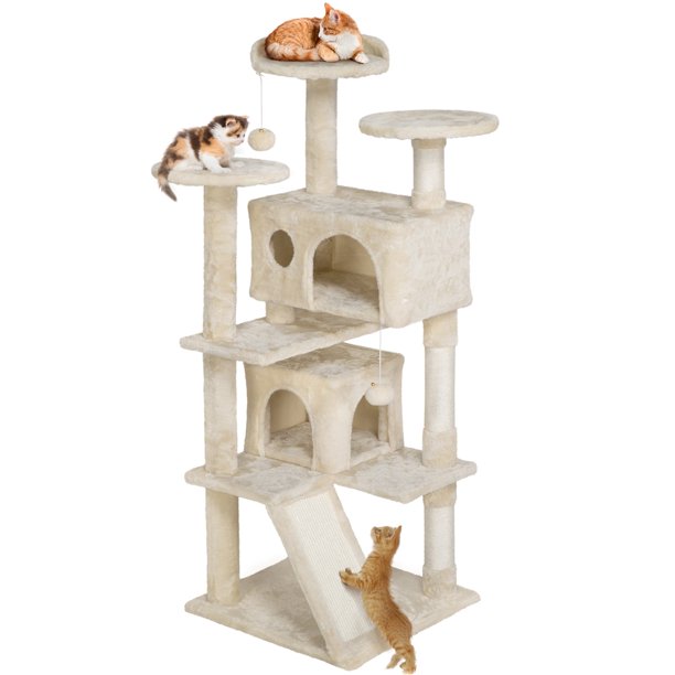 Multilevel Cat Tree Tower Condo Furniture Beige