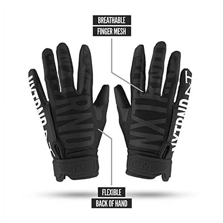 Nxtrnd G1 Pro Football Gloves, Mens & Youth Boys Sticky Receiver Gloves (Black, Youth Medium)