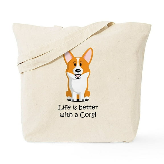 CafePress - Pembroke Welsh Corgi Tote Bag - Unisex Canvas Tote Bag, Beige, 1-Piece