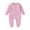Pink, variant on WRKEKC Toddler Girl Jumpsuit Long Sleeve Solid Color Full Length Snap Button One Piece Outfit for Infants 0-24 Months