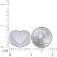 thumbnail image 2 of 925 Sterling Silver Womens Cubic-Zirconia Cluster Heart Ring Size 10, 2 of 2