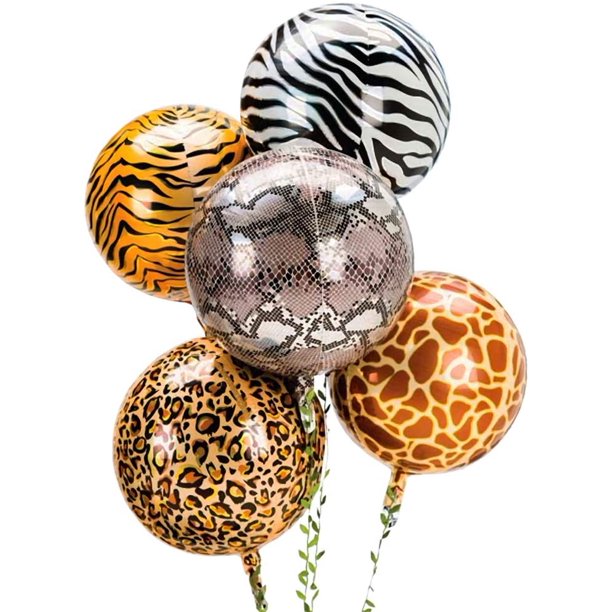 Animal Print Balloons Wild One Birthday Decorations 4d Foil Safari Balloons For Jungle Theme Party Supplies Safari Birthday Baby Shower Decorations Walmart Com Walmart Com