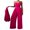 Rose Red, variant on KOMOO Plus Size Women Wide Leg Jumpsuit Pleated High Waist Sleeveless Romper Sling Loose Overalls