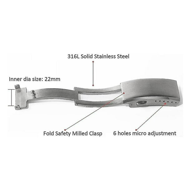 Watch Buckle Fold Safety Milled Clasp Replacement Stainless Steel Watchband Clasp 18mm Walmart en linea