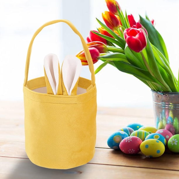Cesta con orejas de conejo Soledad Cesta de Pascua Amarillo