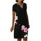 thumbnail image 2 of Puntoco Vestido De Manga Corta Con Cuello En V, Vestido De Verano De Manga Corta Con Cuello En V Estampado Informal Para Mujer Rosa S, 2 of 5