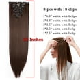 thumbnail image 4 of SEGO Clip in Hair Extensions Straight Full Head Real Hair 8 Hair Pieces 18 Clips For Women Hollywood Hair Accessory Blonde/Golden/Red/Purple/Pink/Blue/Black, 4 of 8