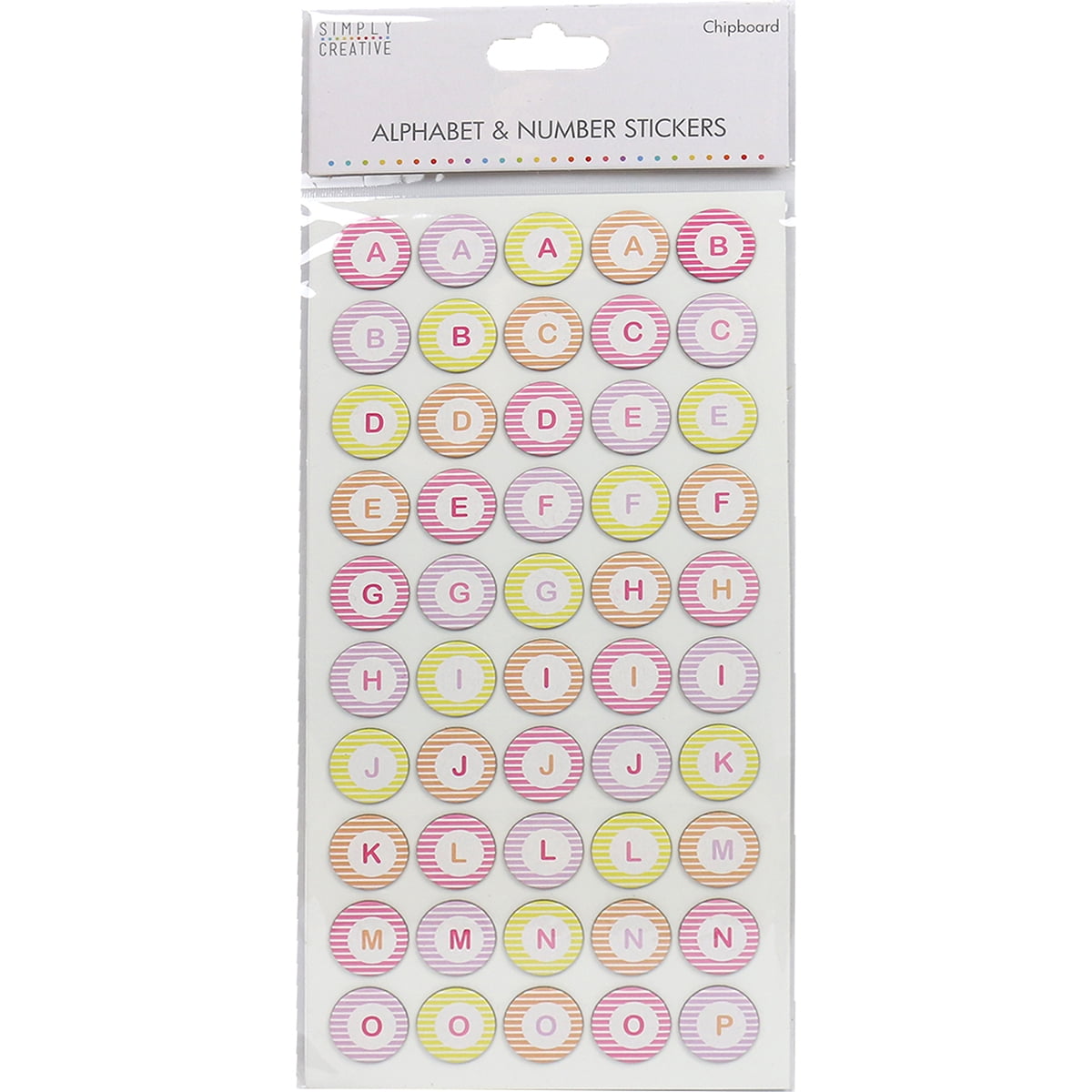 Simply Creative Alphabet & Number StickersChipboard Rings