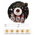 thumbnail image 6 of 15 Inch Round Placemats Set of 6, Black Gnomes Christmas Non Slip Heat Insulation PP Table Mats, Xmas Ball Gifts Snowflake Washable Place Mats for Kitchen Dining Party Table Decor, 6 of 7