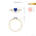 thumbnail image 4 of ANGARA Natural Solitaire Heart Sapphire and Diamond Chevron Ring in 14K Yellow Gold for Women (Size-5mm) | September Birthstone, Anniversary, Jewelry Gift for Women | Natural Blue Sapphire Ring, 4 of 8