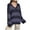 Purple, variant on Women's Multicolor Striped V-Neck Long Sleeve Cable Knit Loose Fit Sweater Top